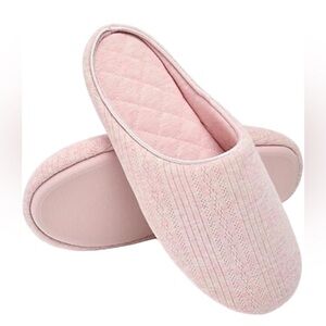 NWT Charter Club‎ Pointelle Closed Toe Memory Foam Slippers Indoor Outdoor Use